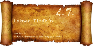 Lakner Titán névjegykártya